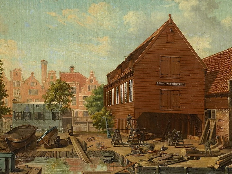 1796-Pieter Godfried Bertichen - Cantiere navale DE Hollandsche Tuyn sull'isola Bickers ad Amsterdam 1823